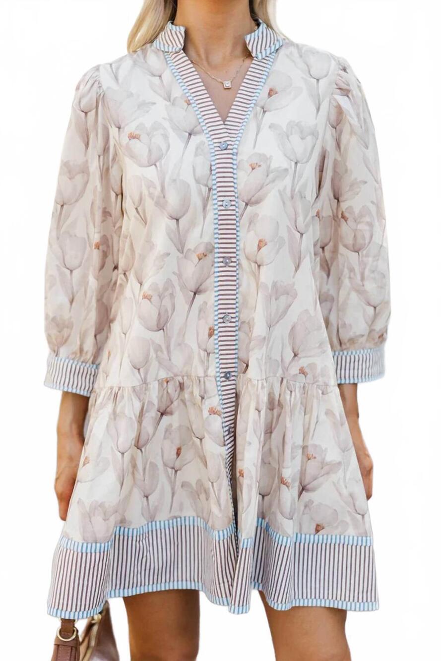 NEW ENTRO your tulip fantasy mini dress in cream